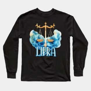 Libra in Watercolor Long Sleeve T-Shirt